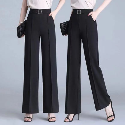 Fashion Office Belt Straight Suit Pant