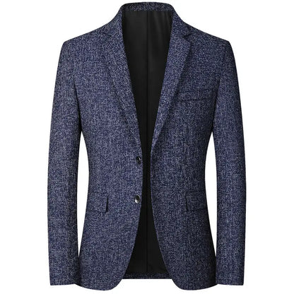 Men's Lapel Collar Linen Look Blazer