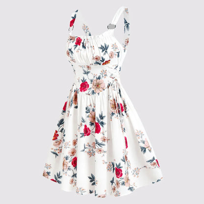 Ruched Bust Mini Floral Dress