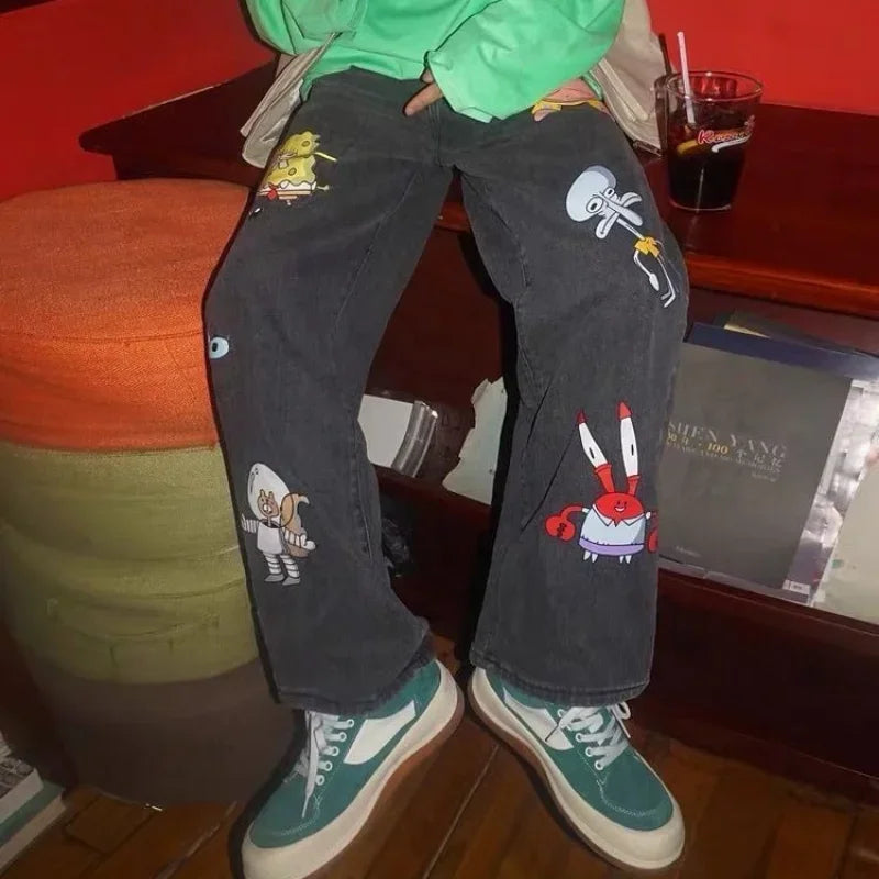 Cartoon Printed Jeans