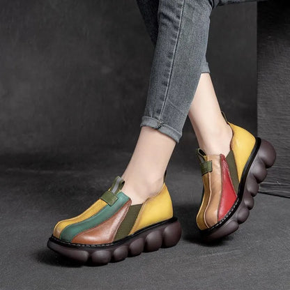 Women's Handmade Rainbow Color  Leather Shoes