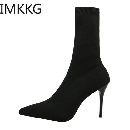 High Heel Stretch Ankle Boots for Women
