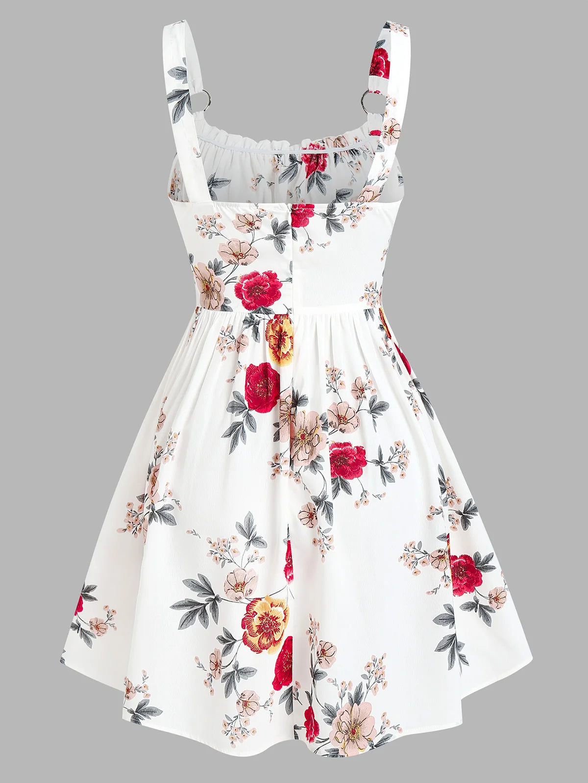 Ruched Bust Mini Floral Dress