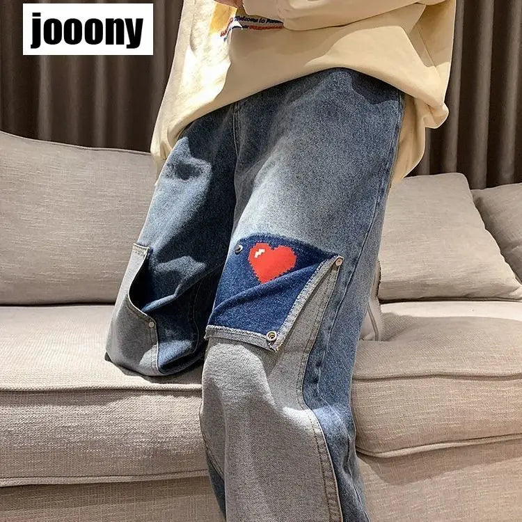 Men's Patchwork Multi-Pocket Jeans