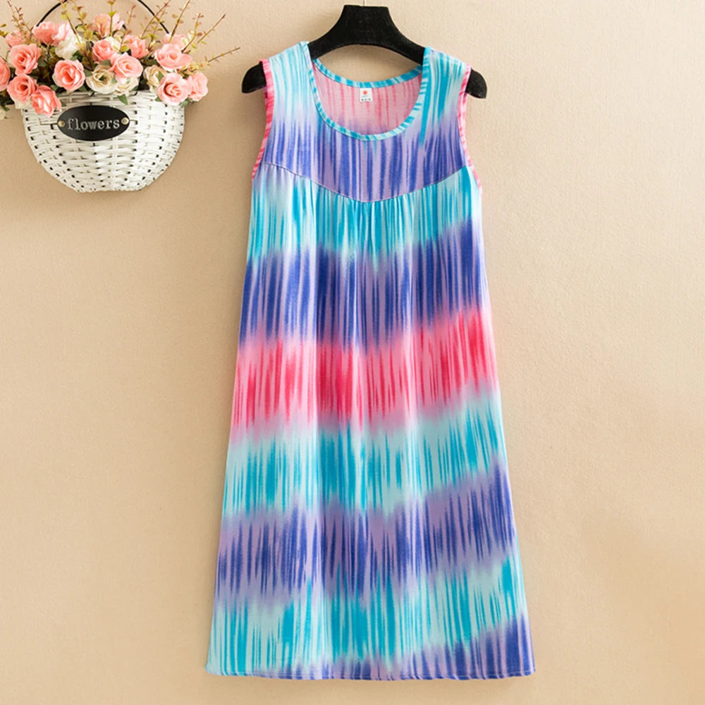 Vintage Style Sleeveless Print Dres