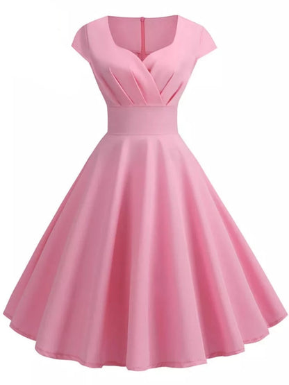 Women's V-Neck Vintage Midi Dress