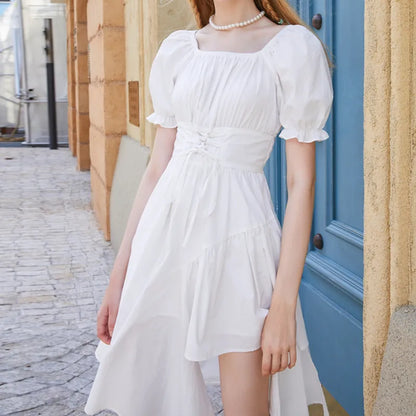 HOUZHOU White Midi Summer Dress