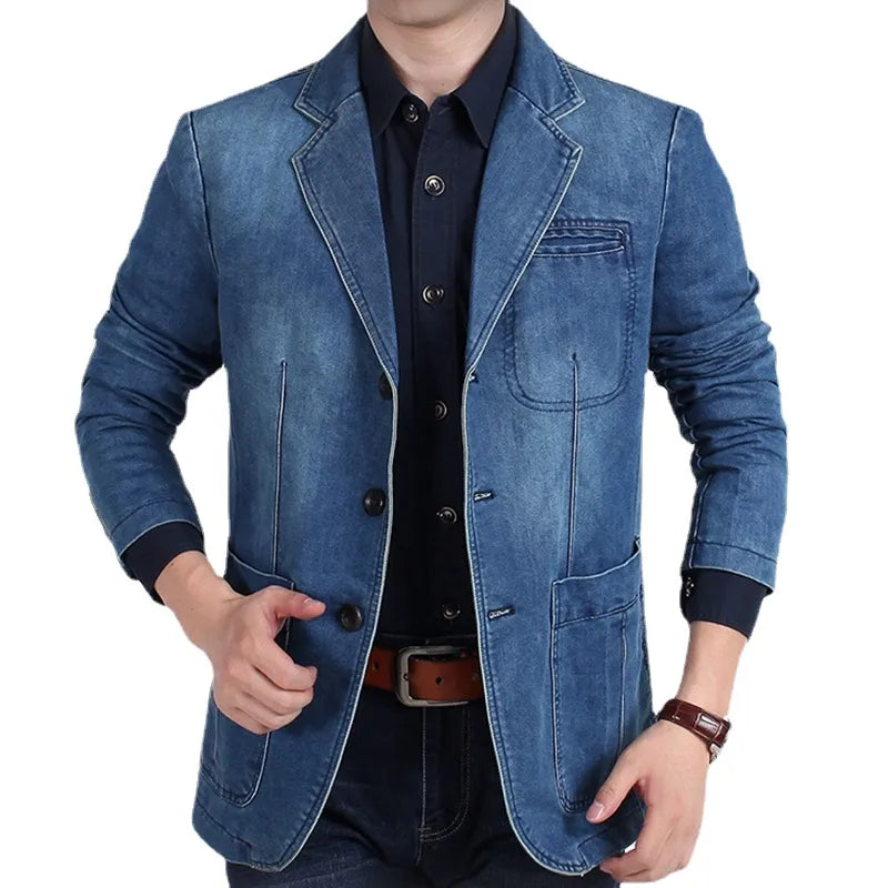 Men's Casual Denim Blazer