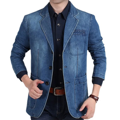 Men's Casual Denim Blazer