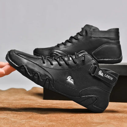 Italian Handmade Suede Velcro High Boots
