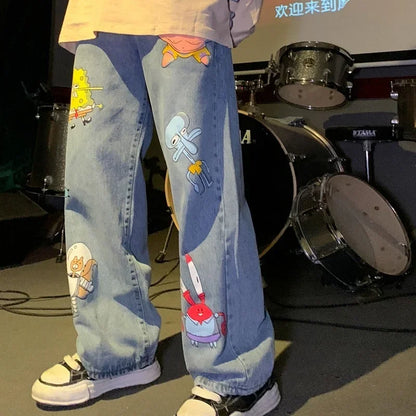 Cartoon Printed Jeans