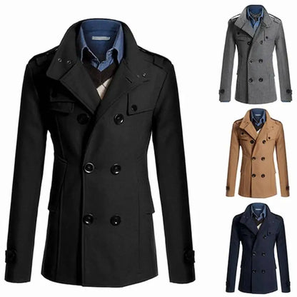 Men's Double Breasted Woolen Coat