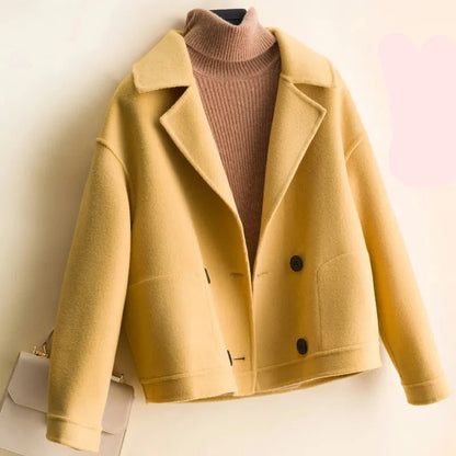 Short Wool Double Breasted Jacket