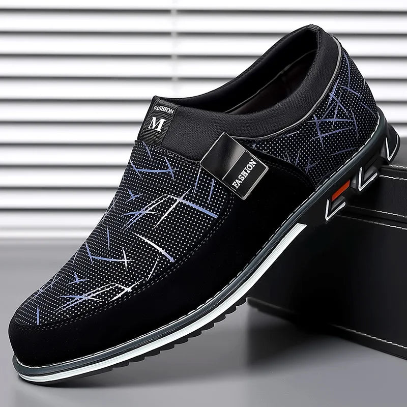 Men's Artificial Leather Round Toe Slip-On Breathable Shoes