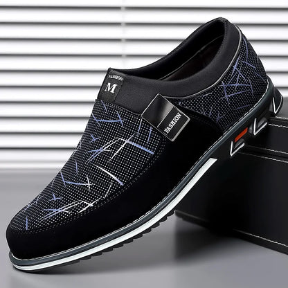 Men's Artificial Leather Round Toe Slip-On Breathable Shoes