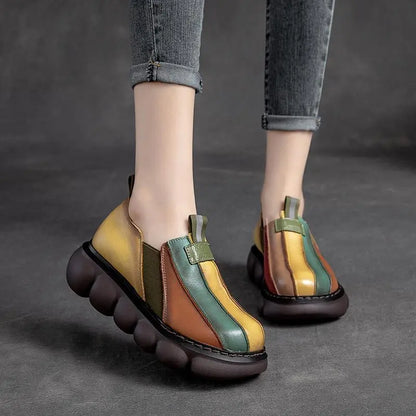 Women's Handmade Rainbow Color  Leather Shoes