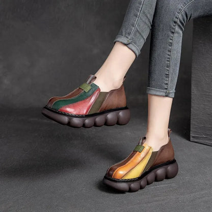 Women's Handmade Rainbow Color  Leather Shoes