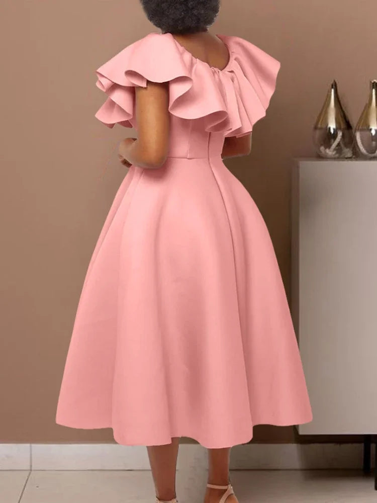 Ruffle Maiden Midi Dress