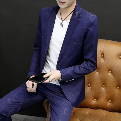 Men's Slim Fit One Button Blazer