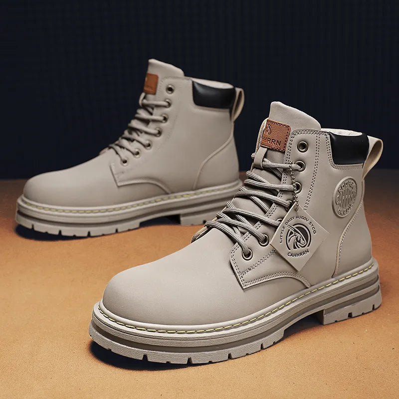 Men's Vegan Leather Lace-up Boots