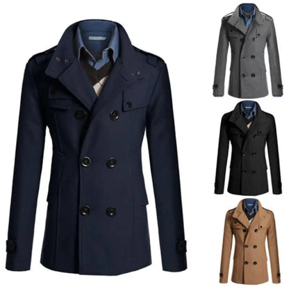 Men's Double Breasted Woolen Coat