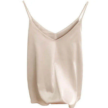 Camisole Slim Sleeveless V-Neck   Tops