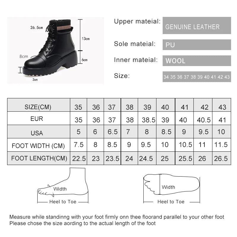 Women's Casual Fashion Leather Sock Boots