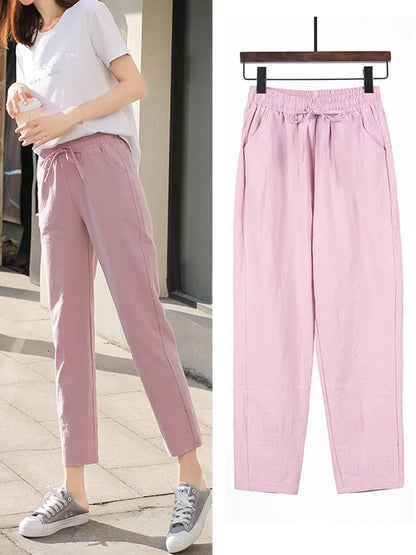 Women's Cotton Linen Harem Trousers