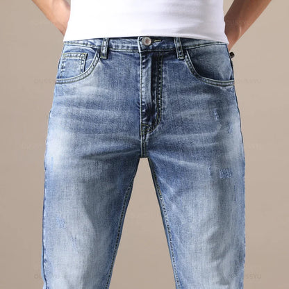 OUSSYU High-Quality Stretch Light Blue Denim Jeans