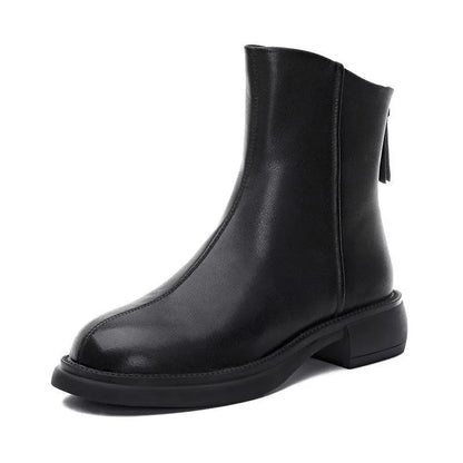 Italian Handmade Genuine Leather Zipper Martin Boots