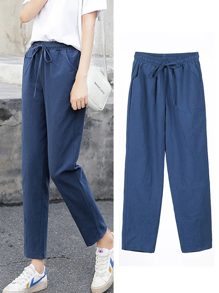 Women's Cotton Linen Harem Trousers