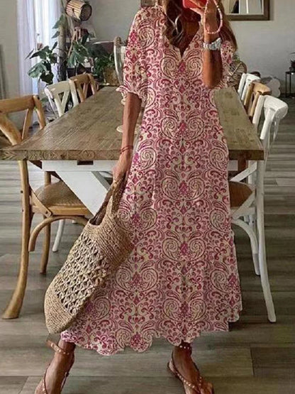 Foridol Casual Hollow Out V Neck White Lace Maxi Dress