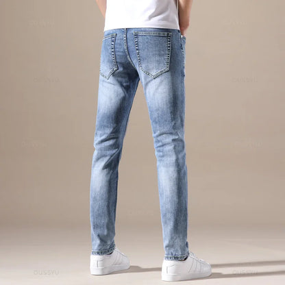 OUSSYU High-Quality Stretch Light Blue Denim Jeans