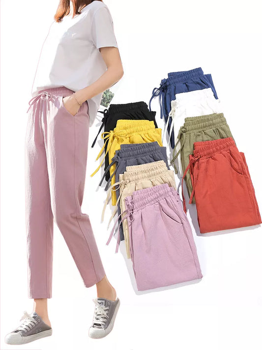 Women's Cotton Linen Harem Trousers