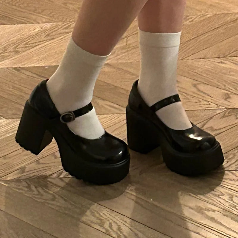 Mary Jane Platform Pumps Super High Heels