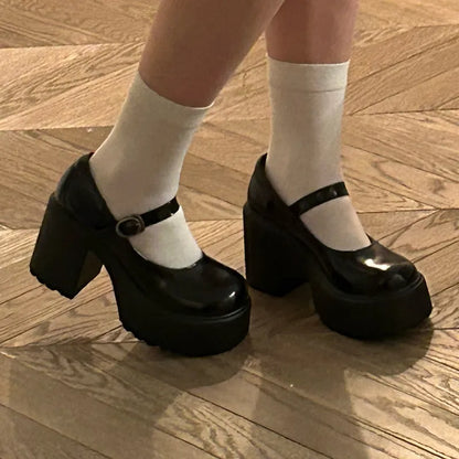 Mary Jane Platform Pumps Super High Heels
