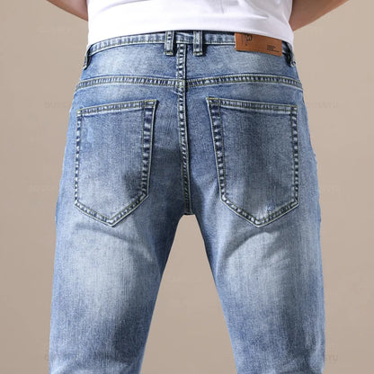 OUSSYU High-Quality Stretch Light Blue Denim Jeans