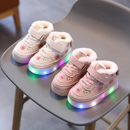 Luminous LED Plush Board Shoes