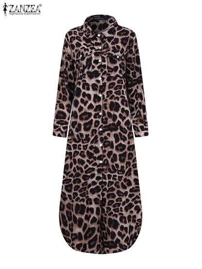 Casual Temperament Commute Painted Loose Shirt Dress
