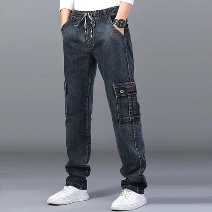 Men's High Waist Straight Jeans