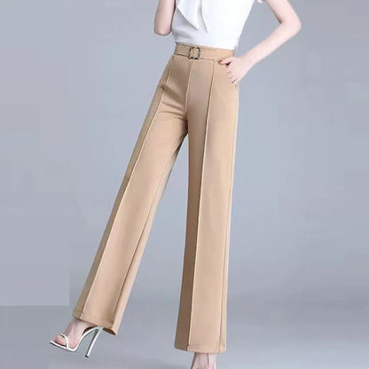 Fashion Office Belt Straight Suit Pant