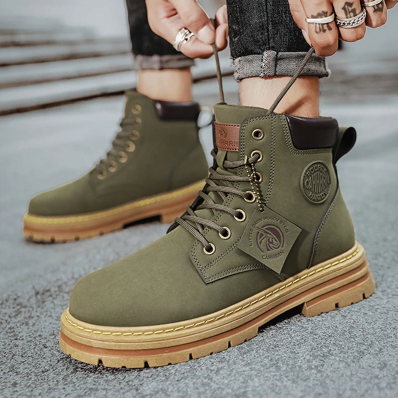 Men's Vegan Leather Lace-up Boots