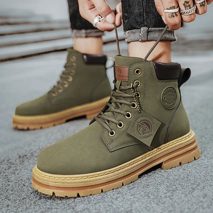 Men's Vegan Leather Lace-up Boots