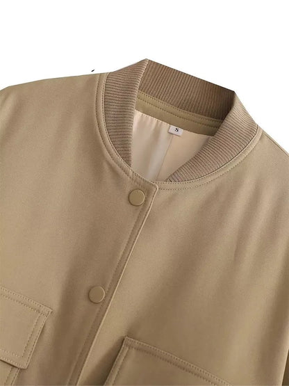 Willshela Women's Solid Bomber Jacket