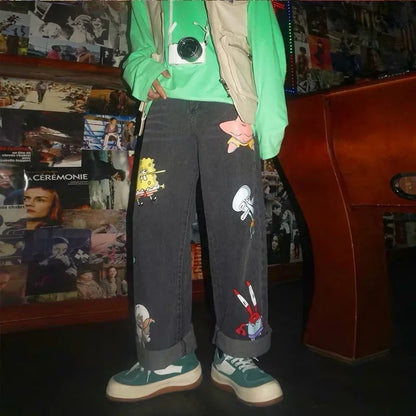 Cartoon Printed Jeans