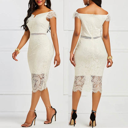 Lace Hollow Backless Elegant Party Chic Retro Dress