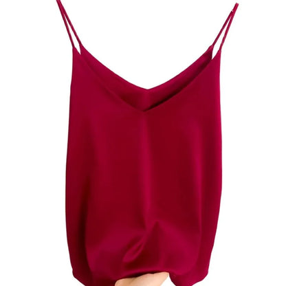 Camisole Slim Sleeveless V-Neck   Tops